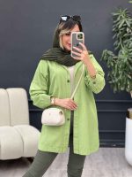 مانتو کتان دو جیب بالا تانیا کد 4999 - تصویر 5