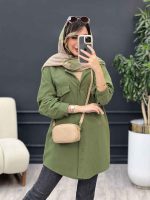 مانتو پشت پیله دو جیب سوگند کد 4996 - تصویر 18