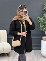 مانتو پشت پیله دو جیب سوگند کد 4996 - تصویر 15