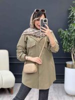 مانتو پشت پیله دو جیب سوگند کد 4996 - تصویر 13