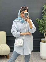 مانتو پشت پیله دو جیب سوگند کد 4996 - تصویر 9