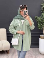مانتو پشت پیله دو جیب سوگند کد 4996 - تصویر 10
