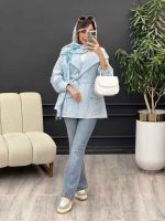 مانتو دو جیب پیله پاکتی کد 4945 - تصویر 6