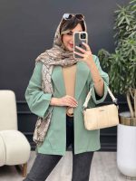 مانتو برش هلالی دو جیب  کد 5006 - تصویر 2