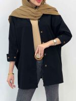 مانتو پانچ آستین دو دکمه کد 5008 - تصویر 14