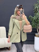 مانتو آستین سگک دو دکمه کد 5014 - تصویر 5