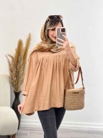 مانتو جلو چین آستین پیله کد 5013 - تصویر 4
