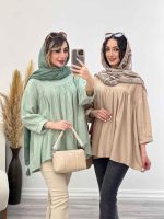 مانتو جلو چین آستین پیله کد 5013 - تصویر 2