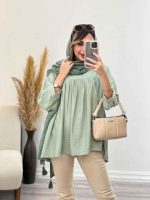 مانتو جلو چین آستین پیله کد 5013 - تصویر 6