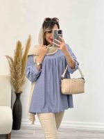 مانتو جلو چین آستین پیله کد 5013 - تصویر 12
