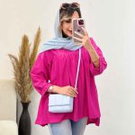 مانتو جلو چین آستین پیله کد 5013