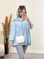 مانتو جلو چین آستین پیله کد 5013 - تصویر 3