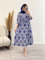 پیراهن بلند طرح دار نازگل کد 5018 - تصویر 7