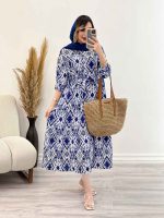 پیراهن بلند طرح دار نازگل کد 5018 - تصویر 4