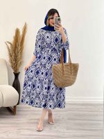 پیراهن بلند طرح دار نازگل کد 5018 - تصویر 10
