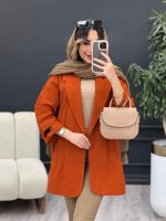 مانتو سر آستین چاک جیب نما کد 5007 - تصویر 6