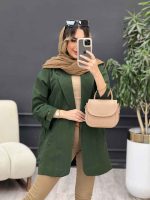 مانتو سر آستین چاک جیب نما کد 5007 - تصویر 5