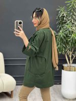 مانتو سر آستین چاک جیب نما کد 5007 - تصویر 13