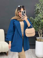مانتو سر آستین چاک جیب نما کد 5007 - تصویر 8