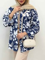 شومیز طرح دار پارمیدا کد 5019 - تصویر 12