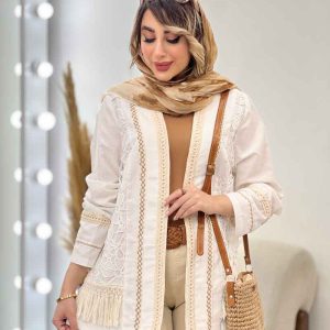 مانتو گیپور مغزی دوزی پایین ریش کد 5033