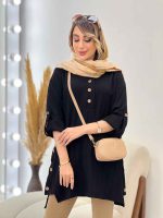 مانتو بغل سه دکمه الناز کد 5024 - تصویر 5