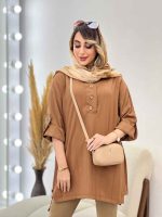 مانتو بغل سه دکمه الناز کد 5024 - تصویر 6