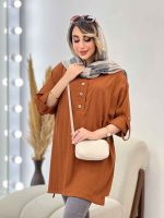 مانتو بغل سه دکمه الناز کد 5024 - تصویر 3