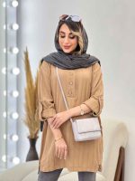 مانتو بغل سه دکمه الناز کد 5024 - تصویر 4