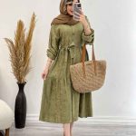 پیراهن بلند چین دار کد 5032