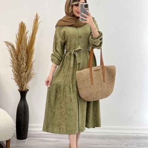 پیراهن بلند چین دار کد 5032