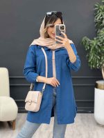مانتو کتان رنگی سوفیا کد 5045 - تصویر 4