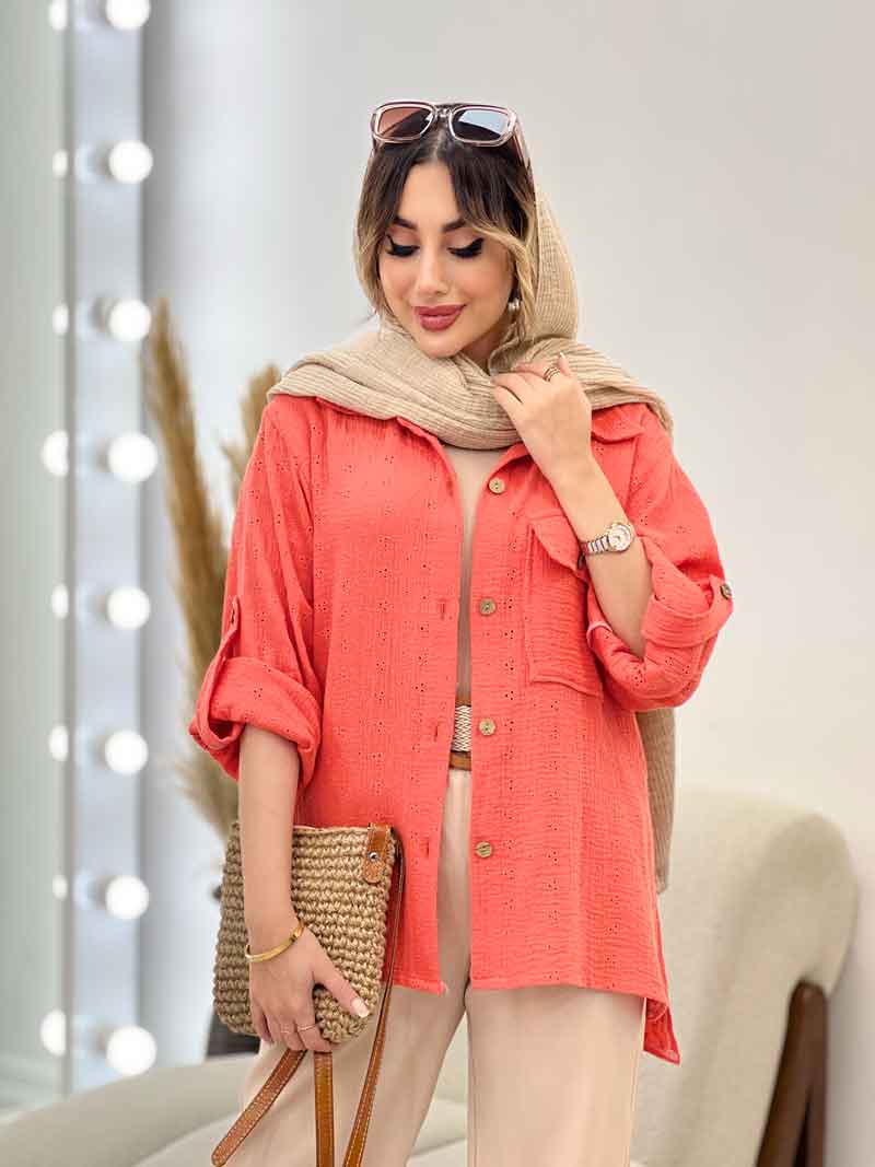 شومیز تک جیب سیما کد 5055 شومیز تک جیب سیما کد 5055