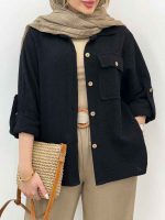 شومیز تک جیب سیما کد 5055 - تصویر 4