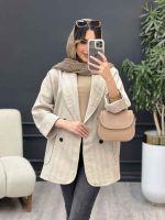 مانتو چهار دکمه دو جیب رویال کد 4939 - تصویر 15