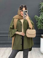 مانتو جلو پیله آستین بند دار 5052 - تصویر 4