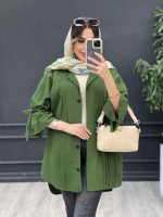 مانتو جلو پیله آستین بند دار 5052 - تصویر 2