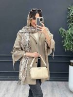 مانتو جلو پیله آستین بند دار 5052 - تصویر 7