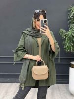 مانتو جلو پیله آستین بند دار 5052 - تصویر 6