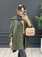 مانتو جلو پیله آستین بند دار 5052 - تصویر 10