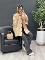 مانتو جلو پیله آستین بند دار 5052 - تصویر 14