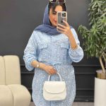 شومیز دو جیب گلی کد 5038