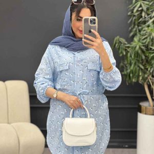 شومیز دو جیب گلی کد 5038