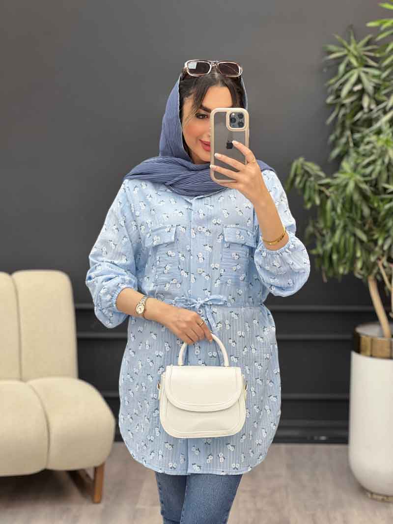 IMG_8611 شومیز دو جیب گلی کد 5038