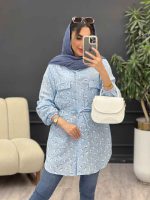 شومیز دو جیب گلی کد 5038 - تصویر 7