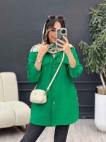 مانتو جیب نما بغل سه دکمه کد 5029 - تصویر 16