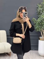 مانتو جیب نما بغل سه دکمه کد 5029 - تصویر 14