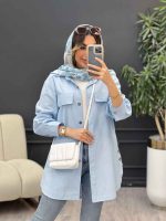 مانتو جیب نما بغل سه دکمه کد 5029 - تصویر 7