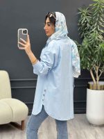 مانتو جیب نما بغل سه دکمه کد 5029 - تصویر 18