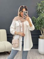 مانتو جیب نما بغل سه دکمه کد 5029 - تصویر 5